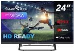 Smart Tech TV LED HD 24' (60 cm) 24HV02V VIDAA 3xHDMI 2xUSB Hotel Mode, Netflix,