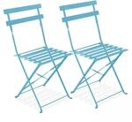 Oviala Set mit 2 Klappst&uuml;hlen, Stahl, Blau