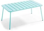 Oviala Couchtisch f&uuml;r den Garten, Stahl, T&uuml;rkis, 90 x 50 cm &ndash; Palavas