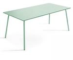 Oviala Gartentisch, rechteckig, aus Metall, 8-Sitzer, 180 cm, Salbeigr&uuml;n &ndash; Palavas