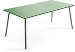 Oviala Gartentisch Palavas gr&uuml;n rechteckig 180 x 90 x 72 cm Stahl 8-Sitzer