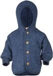 Engel Baby Jacke mit Kapuze Wollfleece (blau Melange, 50-56)