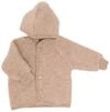 Engel Baby Jacke mit Kapuze Wollfleece (Sand Melange,50-56)