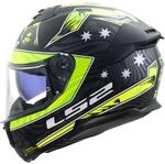 LS2, Integraler Motorradhelm STREAM II GALDAM Matt Black H-V Yellow, XL
