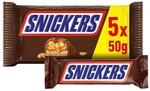 Snickers Schokoriegel, Erdn&uuml;sse, Karamell, Eine Packung &aacute; 5 Riegel | Fu&szlig;ball Snack