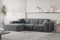Fun M&ouml;bel Ecksofa Designersofa CELES Premium in Stoff Opera Velvet (Dunkelgrau,