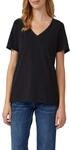s.Oliver Damen T-Shirt &ndash; V-Ausschnitt, Regular Fit, Baumwollstretch