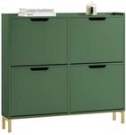SoBuy Schuhschrank schmal mit 4 Klappen platzsparender Schuhkipper Hoch Kommode...