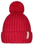 Barts Damen Strickm&uuml;tze Joansy gef&uuml;tterte Winterm&uuml;tze mit Bommel 3406 Red 05