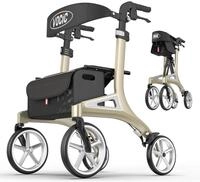 VOCIC Z71 Rollator faltbar und leicht mit Sitz Wasserdicht Aluminium Rollator leicht