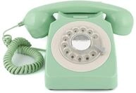 GPO 746ROTARYGREEN Retro Telefon mit W&auml;hlscheibe im 70er Jahre Design Minzgr&uuml;n