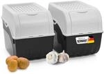 Novaliv Kartoffel Aufbewahrungsbox | 2x gro&szlig; 9L | Weiss | Kartoffelbox | Gem&uuml;sebox