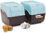 Novaliv Kartoffel Aufbewahrungsbox | 2x gro&szlig; 9L | T&Uuml;RKIS | Kartoffelbox 