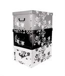 BigDean Aufbewahrungsboxen XXL 3er Set je 45 Liter - mit Deckel & Griffen - aus
