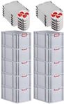 PROREGAL SuperSparSet 10x Eurobox NextGen Color mit Auflagedeckel &
