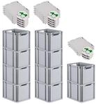 PROREGAL SuperSparSet 10x Eurobox NextGen Grip mit Scharnierdeckel und gr&uuml;nen