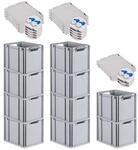 PROREGAL SuperSparSet 10x Eurobox NextGen Grip mit Scharnierdeckel und blauen