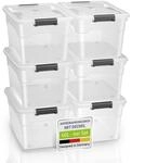 Juskys Aufbewahrungsbox mit Deckel - 6er Set Kunststoff Boxen 60l - Box gro&szlig;,