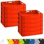BURI 10 St&uuml;ck Fleischkiste E1 Lagerkiste 60x40x12,5 cm Metzgerkiste Eurobox Rot -