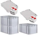 PROREGAL SuperSparSet 3x Eurobox NextGen Grip mit Scharnierdeckel und roten