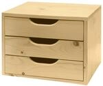 DEMA Universal Schubladenbox Holz SB3 &ndash; Kompakte Holzbox mit 3 Schubladen,