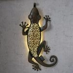 LED Solar Gartendeko GECKO - 15 warmwei&szlig;e LED - H: 72cm - D&auml;mmerungssensor -...