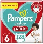 Pampers (Alte Version), Gr&ouml;&szlig;e 6 (15+ kg), 128 Windeln, Monatssparpackung