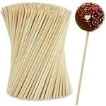 Relaxdays Cake Pop Sticks, 400 St&uuml;ck, Bambus, 15 cm L&auml;nge, Lutscher