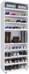 VCM Holz-Schuhregal | Ma&szlig;e: H. 183 x B. 70 x T. 37 cm| Allzweckschrank | 9 F&auml;cher 