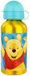 Winnie Puuh Trinkflasche Kinder - Aluminium 400 ml mit gro&szlig;er F&uuml;ll&ouml;ffnung, BPA-