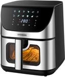 Hei&szlig;luftfritteuse 8 Liter 4 in 1 Sichtfenster Mini Backofen Grillen Backen...
