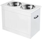 PawHut Erh&ouml;hter Hundenapf Futternapf mit Staumraum Wassernapf 2 x 2000ml