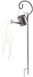 Deko Solar LED Gie&szlig;kanne aus Metall mit LED-Lichterschweif, Solarleuchte mit 25 LEDs