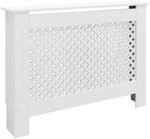 ECD Germany Heizk&ouml;rperverkleidung mit Wabenmuster 112x19x82 cm Wei&szlig; aus MDF