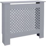 ECD Germany Heizk&ouml;rperverkleidung mit Wabenmuster 78x19x82 cm Grau aus MDF...