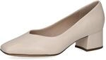 CAPRICE Damen Pumps aus Leder Kleiner Absatz, Cremefarben (Cream Perlato), 37 EU
