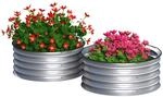 Outsunny Hochbeet aus Metall, 2er Set Blumenkasten, Kr&auml;uterbeet,...