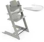 Stokke Tripp Trapp Hochstuhl (Glacier Green) mit Stokke Tray (White) - ein