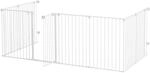 PawHut Welpenauslauf faltbar 90cm Hoch Freilaufgehege mit 8 Paneelen,...