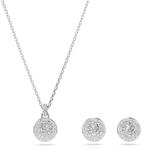 Swarovski Sublima Set, Rhodinierte Halskette und Ohrringe mit Strahlenden Swarovski