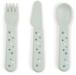 Done by Deer Foodie Baby und Kinderbesteck Set Happy dots Gr&uuml;n - abgerundete Kanten,
