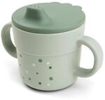 Done by Deer Foodie Trinklernbecher Happy dots Gr&uuml;n, 2-in-1 - Kinderbecher mit