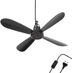 Bestlivings Mobiler Deckenventilator mit Stecker und Schalter, 220V-240V / 5...