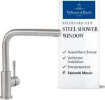 Villeroy & Boch Steel Shower Window Hochdruck-K&uuml;chenarmatur mit ausziehbarer