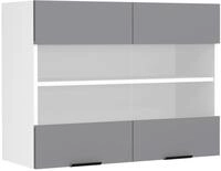 VCM K&uuml;chenm&ouml;bel H&auml;ngeschrank 80x31x60 cm 2 T&uuml;ren 2 F&auml;cher Glas Kompakt 