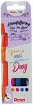 Pentel Sign Pen Brush Touch 4er Set, sortiert, Faserschreiber mit pinsel&auml;hnlicher