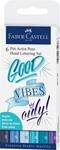 Faber-Castell 267123 - Tuschestift Pitt Artist Pen Lettering, Blaut&ouml;ne, 6er Etui,