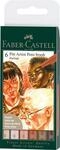 Faber-Castell 167167 - Tuschestifte Pitt Artist Pen Brush, 6 Pinselstifte Portrait,