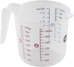 Emsa K32261 Prep&Bake Kunststoff-Messbecher 1 L | doppelte Skalierung | f&uuml;r feste &