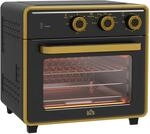 HOMCOM Minibackofen mit Umluft 20L Mini Ofen mit Backblech, Grillrost und